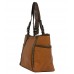 Tote Bag - 2-Side Pockets Leather-like Tote w/ Whipped & Buckled Straps - Brown - BG-MB1714BN